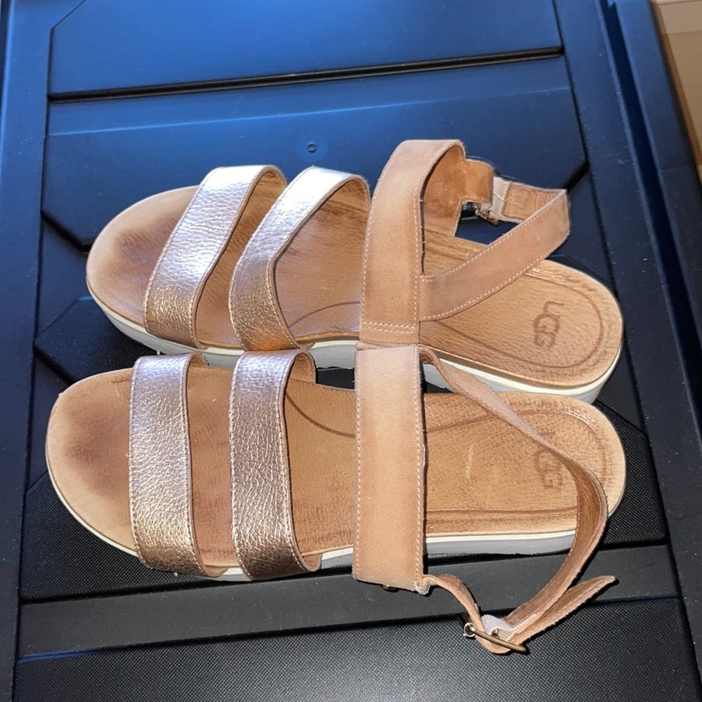 Ugg Platform sandals copper tan leather 10